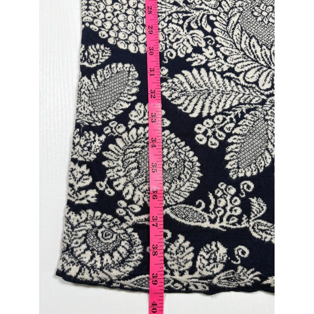 Peruvian Connection Maxi Skirt Anjali 100% Pima Cotton Floral Jacquard Blue M - Picture 10 of 11